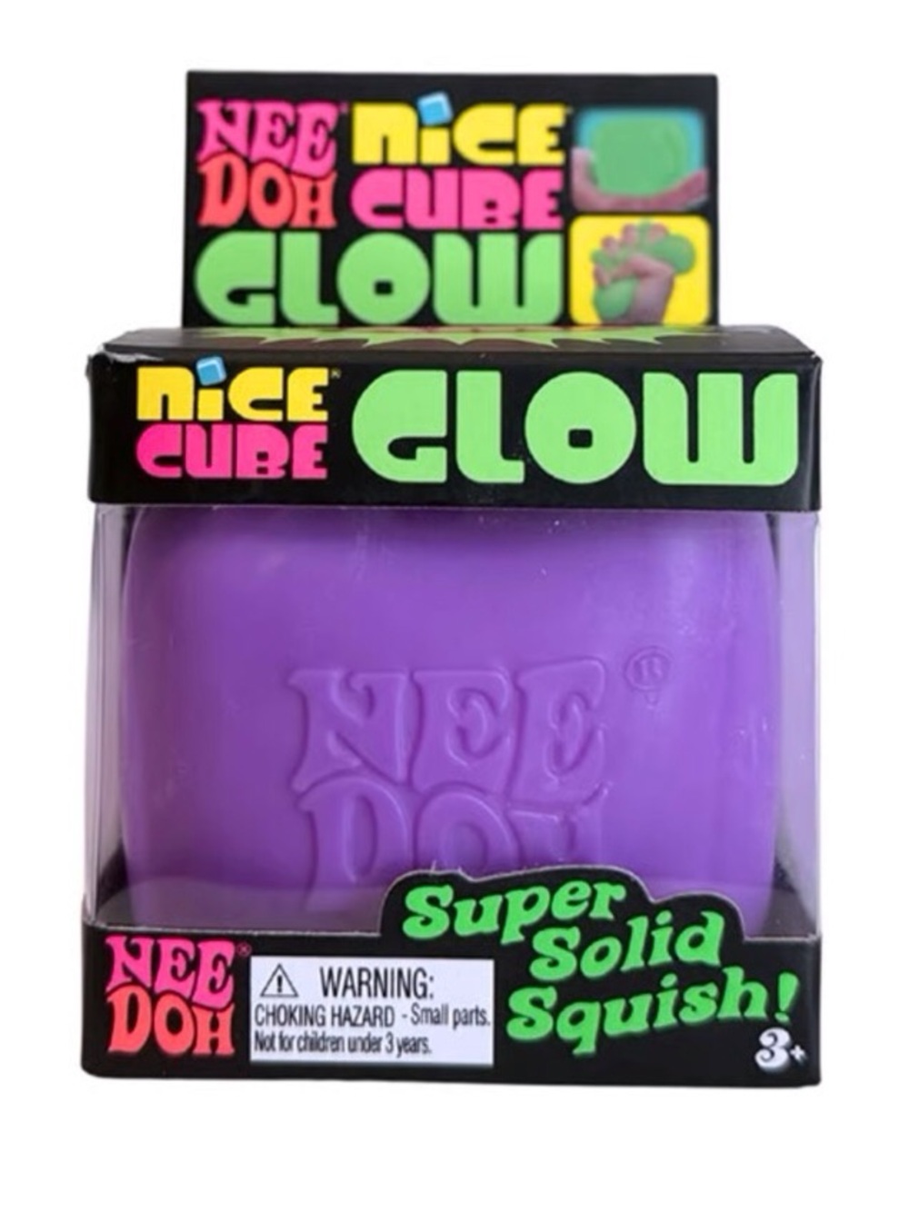 Schylling NeehDoh Nice Cube Glow Super Solid Squish - Purple